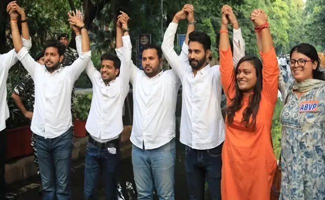 Delhi University: ABVP wins 3 central panel posts, NSUI one post win - Sakshi