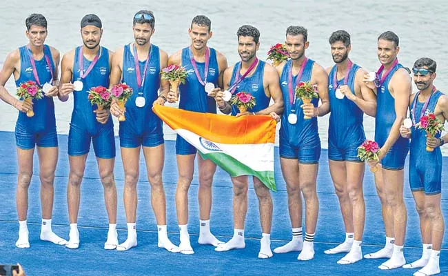 Five medals for India on the first day of the Asian Games - Sakshi