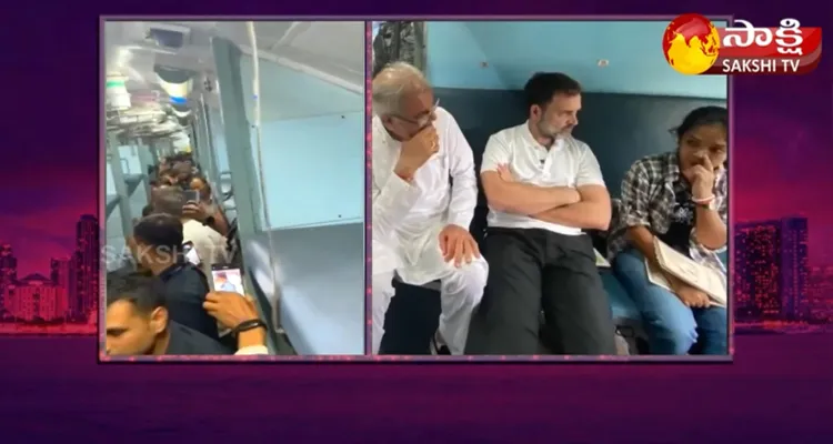 Rahul Gandhi Travels In Train From Bilaspur To Raipur