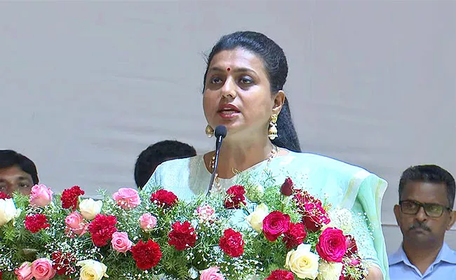 Minister Roja Slams Lokesh Delhi Tour Ahead Chandrababu arrest - Sakshi