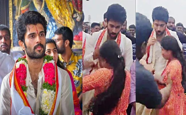 Kushi Movie Team and Vijay Devarakonda Visits Yadadri Temple - Sakshi