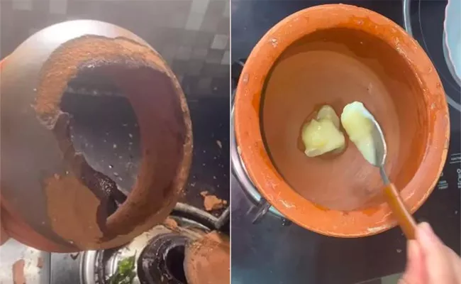 Clay Pot Accident On Gas Stove Goes Viral On Social Media - Sakshi