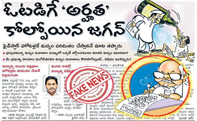 Eenadu Ramoji Rao Fake News On CM Jagan Govt On Liquor Policy - Sakshi