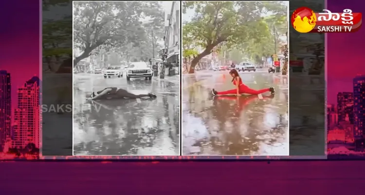 The Young Woman Who Did Yoga On Road