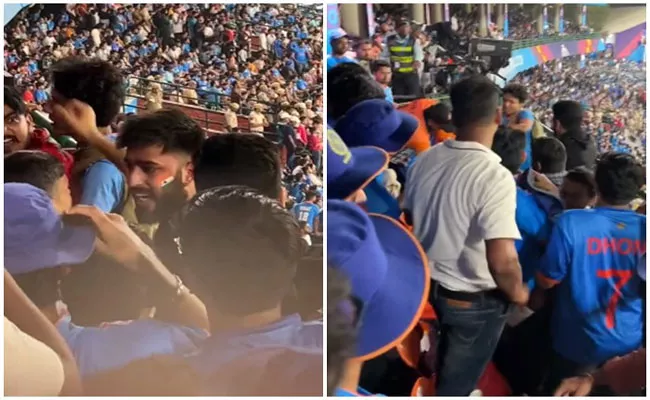 CWC 2023: Fight Breaks Out Between Fans In Delhi During Ind VS Afg World Cup 2023 Match - Sakshi