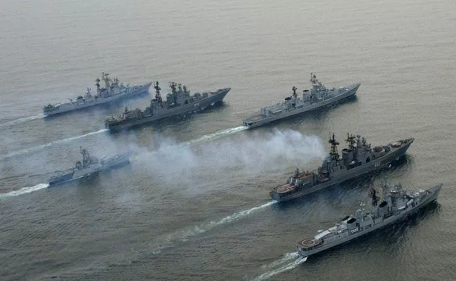 Indian Navy Is Preparing For Mega Military Exercise - Sakshi