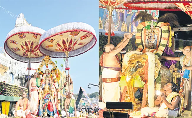 Tumala Naratri Festivals Lord Venkateswara Brahmotsavam - Sakshi