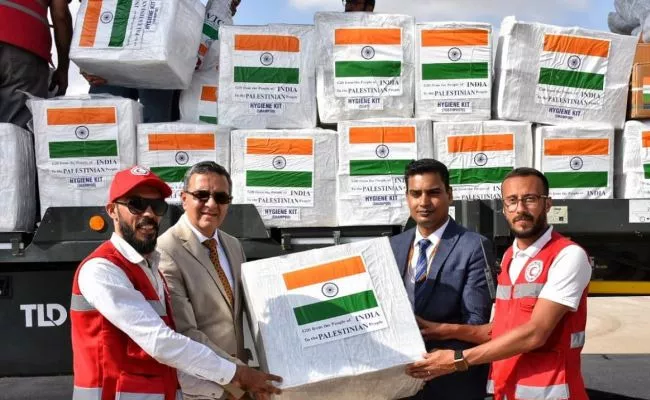 India Sent 38 Tonnes of Food Medical Equipment to Gaza - Sakshi