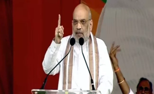 Home Minister Amit Shah Fires On Sonia Gandhi And CM KCR - Sakshi