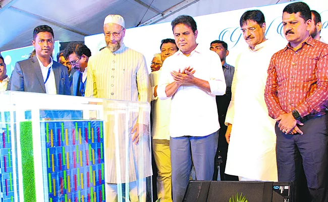 KTR lays foundation stone for IT tower at Hyderabad Malakpet - Sakshi