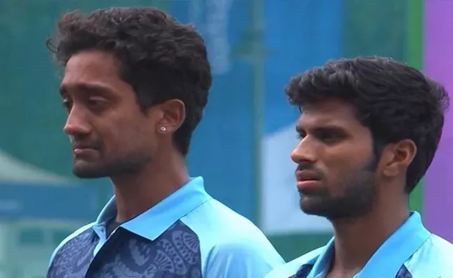 R Sai Kishore In Tears During National Anthem - Sakshi