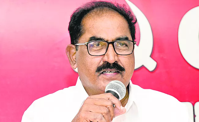 CPM Leader Tammineni Veerabhadram About Alliance With Congress - Sakshi