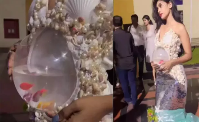 Model Wears Live Fish Costume During Ramp Walk In Chennai Goes Viral - Sakshi