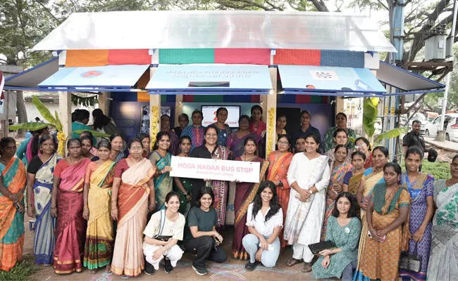 Bengalore First Interactive Mobile Bus Stop For Female Mobility - Sakshi