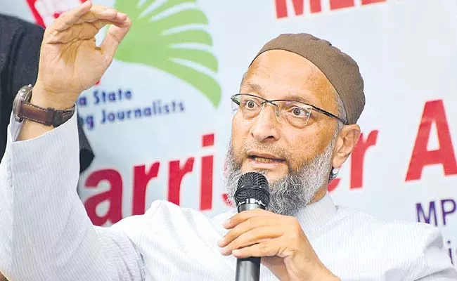 AIMIM chief Asaduddin Owaisi in Meet the Press - Sakshi