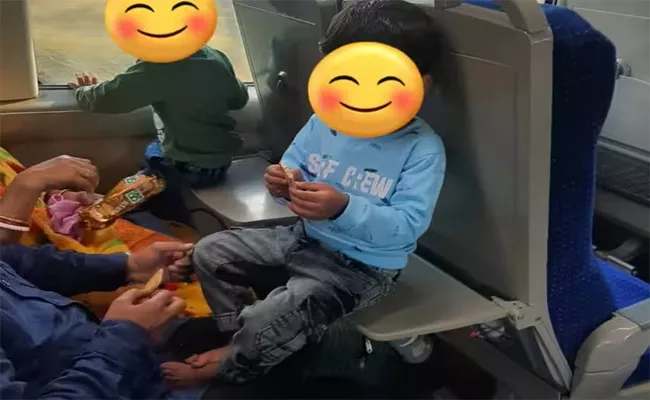 Vande Bharat Express Children Sit on Snack Tray - Sakshi