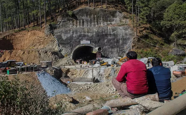 Drilling Even from The top of the Tunnel - Sakshi