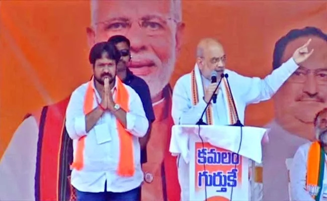 Union Minister Amit Shah Meeting In Mulugu - Sakshi