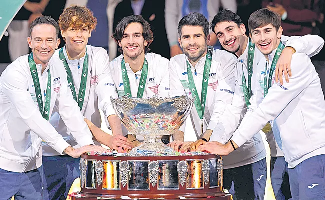 Davis Cup final 2023: Italy beat Australia to win Davis Cup - Sakshi