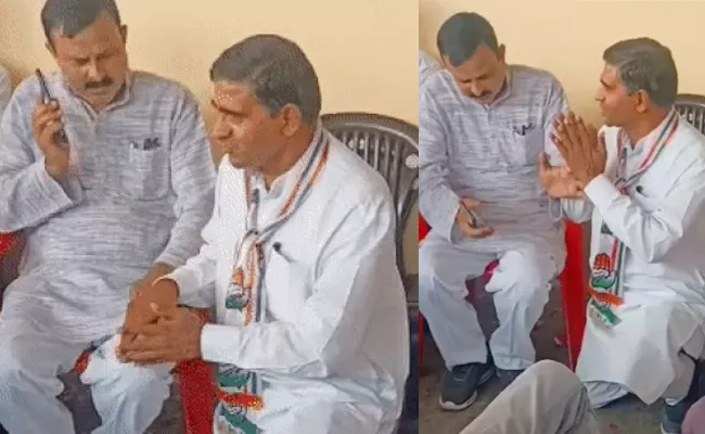 Rajasthan Congress Leader Legs Stunt After Ticket Denied Viral - Sakshi