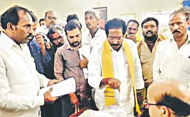 TDP leaders attack on Tehsildar and BLOs - Sakshi