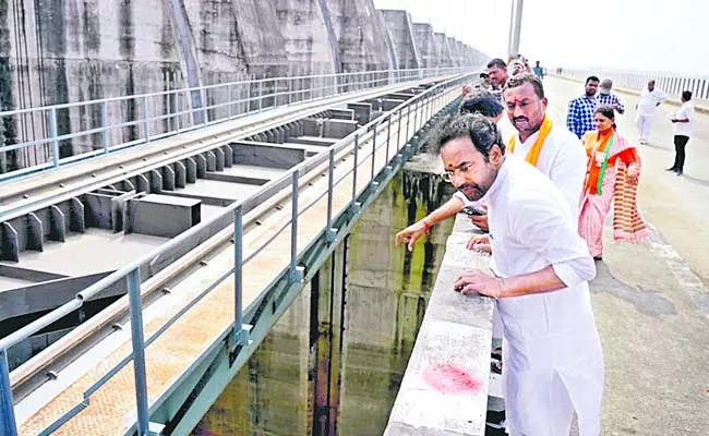 Kishan Reddy visit Medigadda project - Sakshi