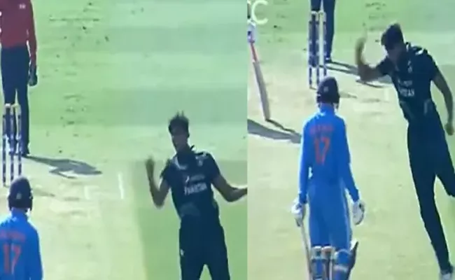 Pakistan pacer gives aggressive send off to Rudra Patel in IND U19 vs PAK U19 match - Sakshi