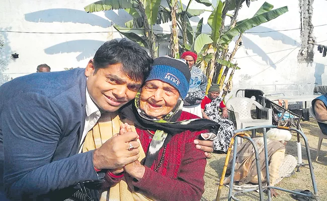 Pranav Shukla of Faridabad runs an old age home, serving 42 elderly people - Sakshi