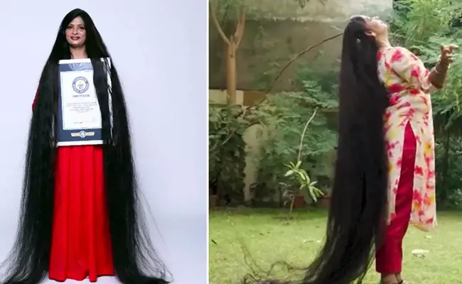 Indian Woman Achieves Guinness World Record For Longest Hair - Sakshi