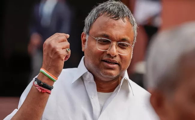 Congress MP Karti Chidambaram appears before ED in money laundering case - Sakshi