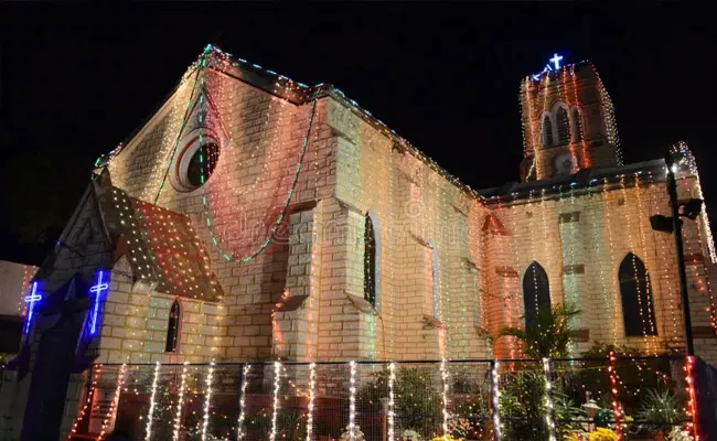 Churches Across the Country Illuminated with Colorful Lights - Sakshi