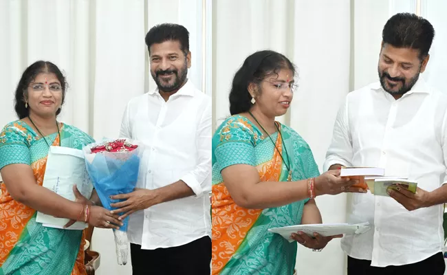 Telangana Ex DSP Nalini Met CM Revanth Reddy - Sakshi