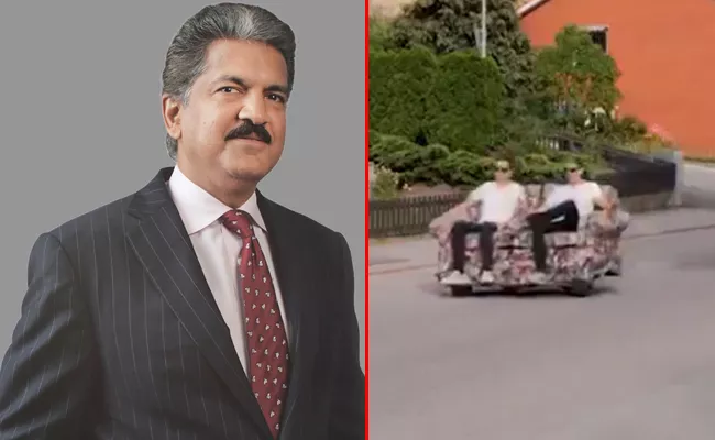 Sofa Turns To Vehicle Anand Mahindra Tweet Viral - Sakshi