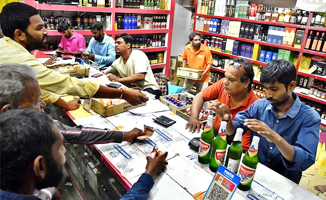 liquor shops open in midnight telangana - Sakshi