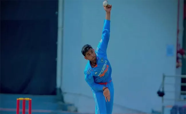 unsold at IPL 2024 Auction, U-19 star claims hat trick against Afghanistan - Sakshi