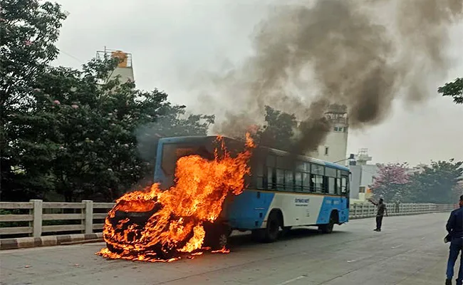 BMTC bus Car collision in freak accident in Bengaluru - Sakshi