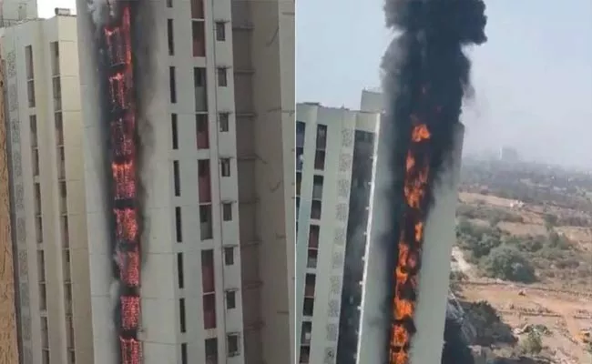 Massive Fire Accident At Mumbai Dombivali High Rise 6 Floors On Fire - Sakshi