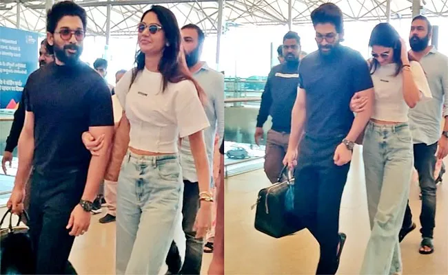 Allu Arjun Couples Off To Pongal Festival Celebrations - Sakshi