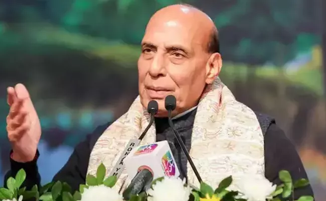 Rajnath Takes Swipe Pakistan Military Army Day function Lucknow - Sakshi