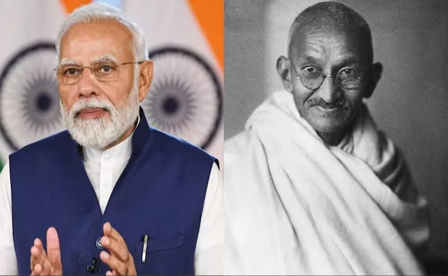 PM Narendra Modi Wrote Down Mahatma Gandhi Inspirational Quotes - Sakshi