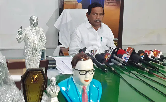 Ap Sc Commission Chairman Victor Prasad Press Meet On Ambedkar Statue - Sakshi