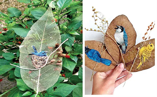 Leaf Art In Home Decoration Becomes New Trend - Sakshi