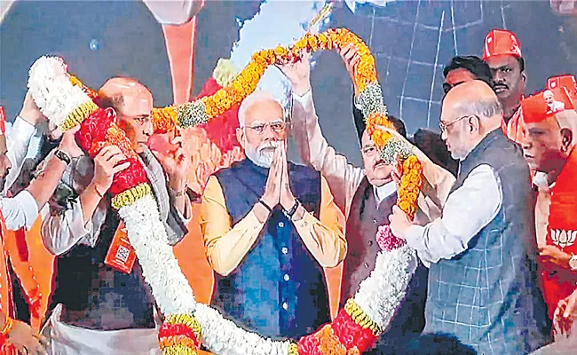 BJP National Executive Meeting: PM Narendra Modi addresses BJP National Convention in New Delhi - Sakshi