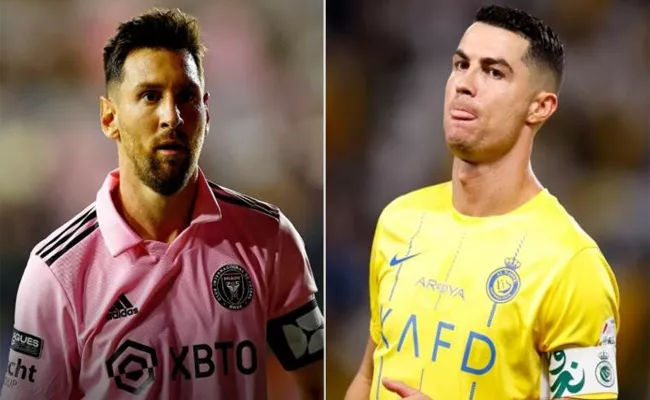 Cristiano Ronaldo Al Nassr Thrashes Lionel Messi Inter Miami Team In A Friendly Match - Sakshi