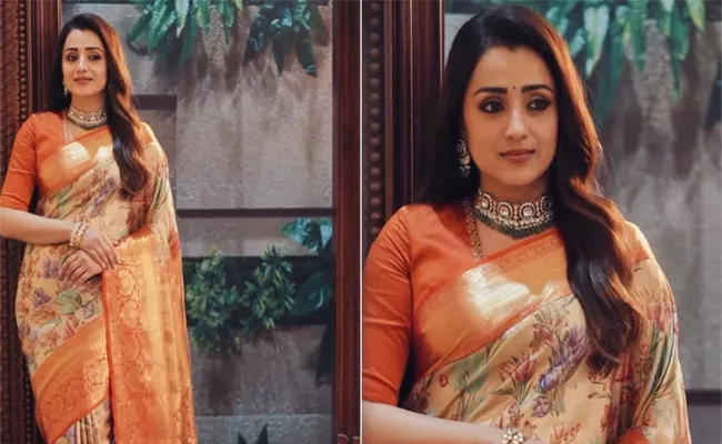 Trisha Krishnan In A Kanchipuram Silk Saree Is A Slight Of Elegance  - Sakshi