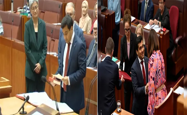 Australian Senator Varun Ghosh Takes Oath On Bhagavad Gita - Sakshi