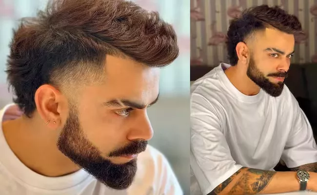 Virat Kohli gets a new hairstyle ahead of IPL 2024 - Sakshi