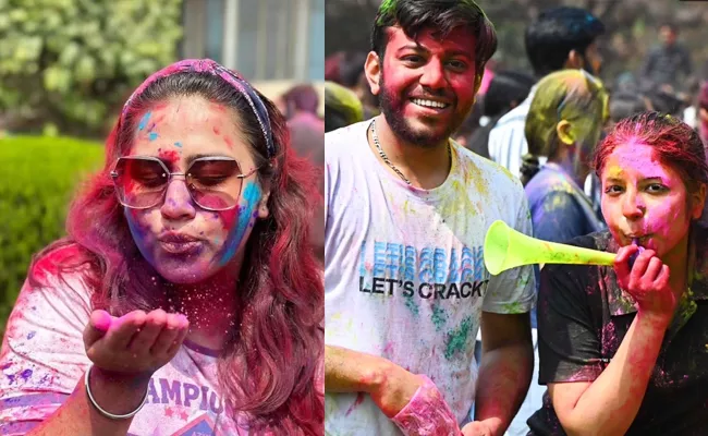 Holi 2024 Celebrations at Punjab University Chandigarh  - Sakshi