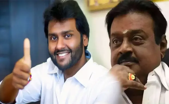 Vijayakanth son Vijaya Prabakar to contest from Virudhunagar - Sakshi