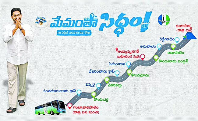 CM YS Jagan Memantha Siddham Bus Yatra Schedule on April 10th - Sakshi